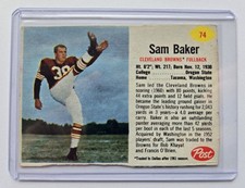 1962 Post Football Sam Baker #74 Asterisco preto comprar usado  Enviando para Brazil