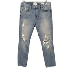 Jeans desgastado Frame Le Boy Charter Alley cintura média lavagem leve tamanho 30/10 retrô comprar usado  Enviando para Brazil