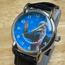 Usado, Antigo relógio eleitoral John Kerry mecânico masculino pulseira de couro prata corda manual comprar usado  Enviando para Brazil