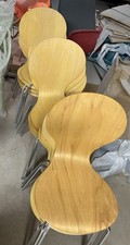 Wooden chairs chrome for sale  LEICESTER