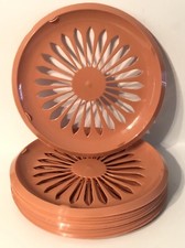 Usado, Lote 9 Suportes de Placa de Papel Plástico Vintage Laranja Salmão Churrasqueira de Acampamento Tamanho 10” comprar usado  Enviando para Brazil