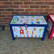 personalised wooden toy box for sale  READING
