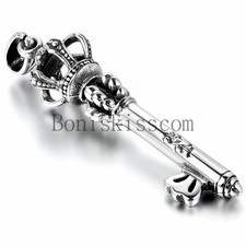 Colar pingente feminino masculino de aço inoxidável retrô coroa chave para o meu coração amor comprar usado  Enviando para Brazil