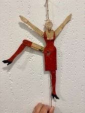 Macaco de salto antigo feito à mão em estanho dois lados brinquedo boneco arte popular dançarino burlesco comprar usado  Enviando para Brazil