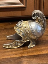Capacete romano grego miniatura vintage prata ornamentado a ouro  comprar usado  Enviando para Brazil