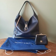 Bolsa de ombro Dooney & Bourke logotipo bloqueio couro pebbled preto nunca usada, usado comprar usado  Enviando para Brazil