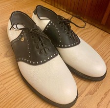 Zapatos de golf FootJoy Classics para hombre 9,5C negro blanco silla de montar cuero Oxford EE. UU. DE COLECCIÓN segunda mano  Embacar hacia Mexico