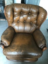 Fauteuil vintage cuir d'occasion  Bédarieux