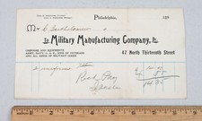 Usado, Uniformes de recibo da empresa de manufatura militar da década de 1890 Filadélfia comprar usado  Enviando para Brazil