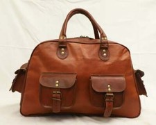 Nova Bolsa de Bagagem Masculina de Couro Genuíno de Cabra para Viagem de Fim de Semana comprar usado  Enviando para Brazil