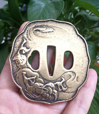 Peça de espada fina lâmina Tsuba protetor de mão para samurai Katana Wakizashi borda - dragão comprar usado  Enviando para Brazil