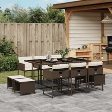 vidaXL Conjunto de jantar jardim marrom, branco creme, preto comprar usado  Enviando para Brazil