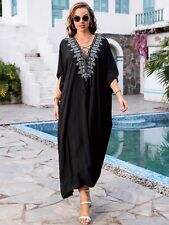 AU STOCK ALGODÃO BORDADO OVERSIZE TÚNICA KAFTAN QUIMONO VESTIDO BIQUÍNI CAPA 23062 comprar usado  Enviando para Brazil