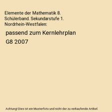 Elemente mathematik schülerba gebraucht kaufen  Trebbin