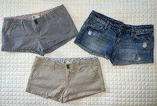 Usado, Bermuda curta American Eagle jeans sarja booty desgastada LOTE 3 pares ~ Tamanho 4 comprar usado  Enviando para Brazil