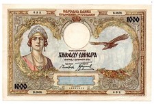Jugoslavia banconota 1000 usato  Vittorio Veneto