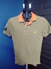 Camisa polo vintage anos 90 Ralph Lauren RL canoa caiaque clube cabeça de índio verde pequena  comprar usado  Enviando para Brazil
