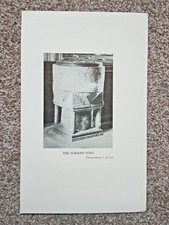 Doorway at Frecheville Chapel & The Norman Font, Staveley - Estampa Vintage - 1946 comprar usado  Enviando para Brazil