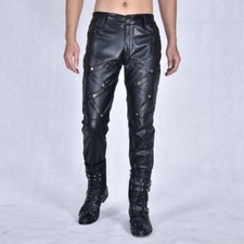 Leather pants men for sale  Brooklyn
