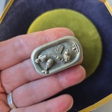 Broche de estanho vintage para banheira + brincos comprar usado  Enviando para Brazil