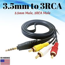 Cabo 3RCA macho para 3,5 mm macho adaptador de 3 pés cabo de áudio e vídeo conversor AV DV AUX comprar usado  Enviando para Brazil