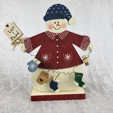 Handcrafted wooden snowman for sale  Manawa