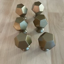 6 gavetas geométricas sólidas de armário botões de puxar botão ouro fosco facetado diamante comprar usado  Enviando para Brazil