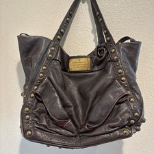 Bolsa balde de ombro vintage Isabella Fiore couro cravejado cravejado Hobo marrom comprar usado  Enviando para Brazil