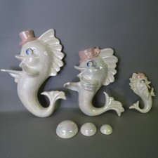 Placas de parede vintage de cerâmica para peixes 6 peças com bolhas de tinta iridescente comprar usado  Enviando para Brazil