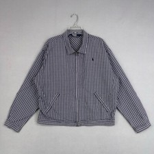 Jaqueta polo masculina vintage Ralph Lauren xadrez azul GG zíper completo camisa xadrez comprar usado  Enviando para Brazil