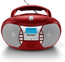 Radio FM Kärcher RR 5025 zasilane sieciowo i bateryjnie, czerwone, wyświetlacz LCD towar B na sprzedaż  PL