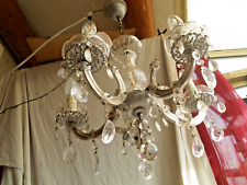 LUSTRE MURANO PAMPILLES CRISTAL 5 FEUX LUMINAIRE SUSPENSION Chandelier old TBE comprar usado  Enviando para Brazil