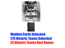 Madden NFL 2005 Historic Teams desbloqueado nomes reais cartão Madden PlayStation 2 PS2 comprar usado  Enviando para Brazil