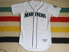 Camiseta de beisebol vintage Y2k Majestic MLB Seattle Mariners costurada botão branco 44 masculina G comprar usado  Enviando para Brazil