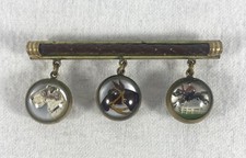 Broche antigo tema de caça raposa vidro pateta cavalo cachorro comprar usado  Enviando para Brazil