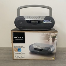 Rádio cassete Sony CFD-S05 portátil CD player Boombox AM/FM testado e funcionando, usado comprar usado  Enviando para Brazil