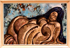 Pintura Original Retrato de Mujer por T Cripps Oil Board Londres 1960 segunda mano  Embacar hacia Mexico