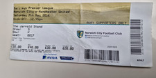 Ticket stub norwich for sale  MANCHESTER