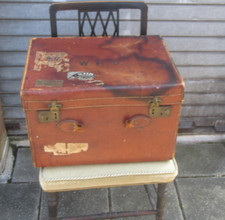 Antique leather luggage for sale  LONDON
