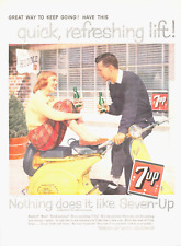 1958 SEVEN UP 7up garrafa verde refrigerante vintage IMPRESSÃO ANÚNCIO motor scooter refrigerante comprar usado  Enviando para Brazil