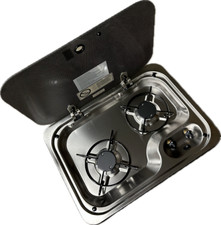 Cooktop de propano drop-in de 2 queimadores Dometic com tampa CE99-ZF RV/Reboque comprar usado  Enviando para Brazil