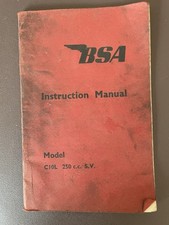 Bsa c10l instruction for sale  HULL