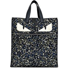 Usado, Bolsa tote Fendi ec-23629 azul marinho 5WH 168 3355 Monster 7VA367 insetos couro náilon comprar usado  Enviando para Brazil
