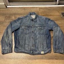 JAQUETA CAMINHONEIRO JEANS GRANDE ABERCROMBIE & FITCH EXTRA PESADA ONÇA DESGASTADA comprar usado  Enviando para Brazil