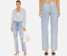 Jeans Frame Le Slouch Natoma angustiado perna reta tamanho 29 x 28 lavagem leve comprar usado  Enviando para Brazil