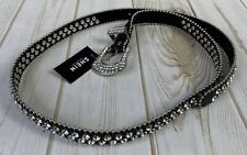 Usado, Novo SHEIN Preto e Redondo Prata Detalhes Diamante Fivela de Cinto 39" Novo sem etiquetas Casual H3 comprar usado  Enviando para Brazil
