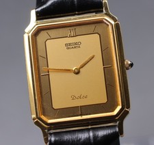 1989 [Vintage] SEIKO Dolce 9520-5140 tanque quadrado ouro quartzo relógio masculino JAPÃO comprar usado  Enviando para Brazil