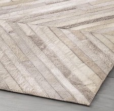 Tapete de área de couro bovino brasileiro feito à mão bege 5x8, 8x10 pés tapete para viver, usado comprar usado  Enviando para Brazil