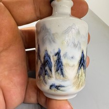 Garrafas de rapé de cerâmica azul e branca feitas à mão coletadas na China antiga comprar usado  Enviando para Brazil