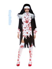 Fantasia feminina de Halloween U-C2 terror zumbi irmã sangrenta Mary Nun Priest comprar usado Fantasia feminina de Halloween U-C2 terror zumbi irmã sangrenta Mary Nun Priest comprar usado  Enviando para Brazil
